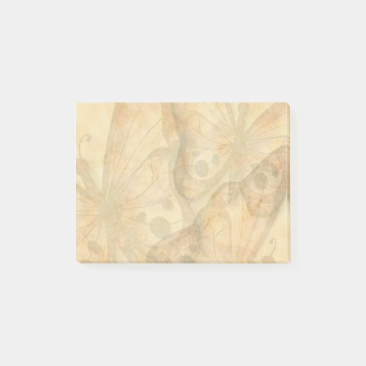 Yellow Brown Butterfly Post-it Klebezettel (Vorderseite)
