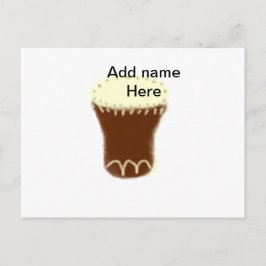 Yellow brown drum watercolor add name hand-drawn s feiertagspostkarte