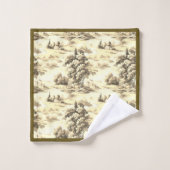 Yellow Brown English Toile Bath Set (Waschlappen)