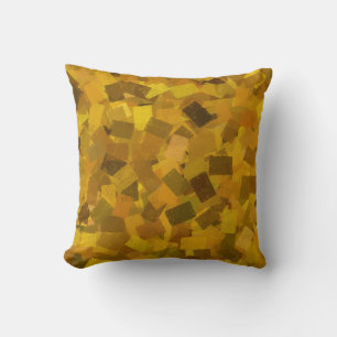Yellow Brown Green Cubism Abstraktes Muster Kissen