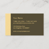 Yellow Brown Modern Visitenkarte (Rückseite)