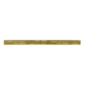 Yellow Brown Satin Ribbon Design New Years Eve Sty Satinband (Vorderseite)