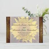 Yellow Brown Spate Summer Sunflower Wedge Einladung (Stehend Vorderseite)