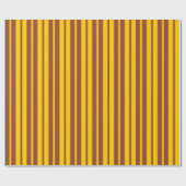 Yellow Brown Stylish Stripes Pattern Design Geschenkpapier (Flach)