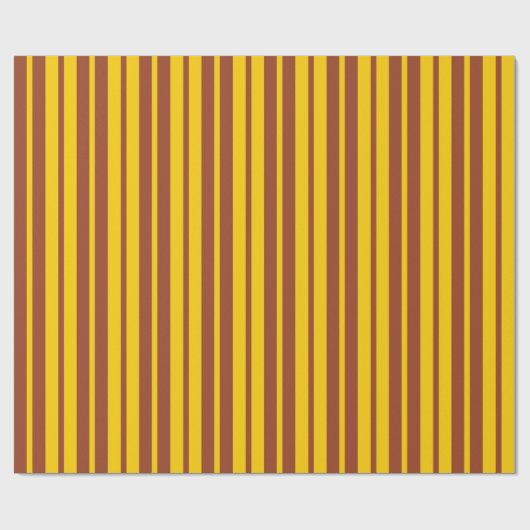 Yellow Brown Stylish Stripes Pattern Design Geschenkpapier (Flach)
