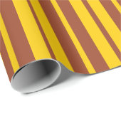 Yellow Brown Stylish Stripes Pattern Design Geschenkpapier (Rolleneckpunkt)