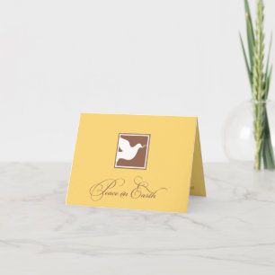 Yellow Brown Taube Weltfrieden Firmenlogo Feiertagskarte