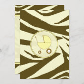 Yellow & Brown Zebra Print Baby Dusche Einladung (Vorne/Hinten)
