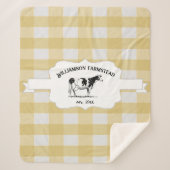Yellow Buffalo Kariert Farm Cow Sherpa Blanket Sherpadecke (Vorderseite)