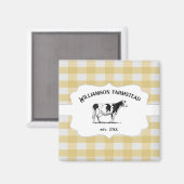 Yellow Buffalo, Karierte Kuh-Magnet Magnet (Vorderseite/Rückseite)