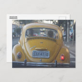 Yellow Bug Vintage Car Postkarten (Vorne/Hinten)