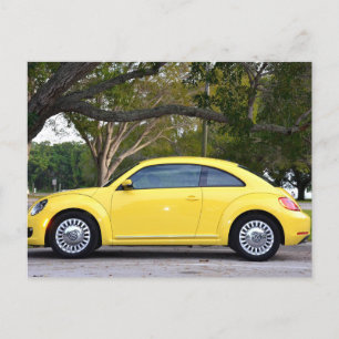Yellow Bug Vintage Car Postkarten