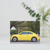 Yellow Bug Vintage Car Postkarten (Stehend Vorderseite)
