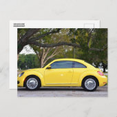 Yellow Bug Vintage Car Postkarten (Vorne/Hinten)