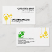 Yellow Bulb Electric Power Plug-Motif Engineering Visitenkarte (Vorne/Hinten)