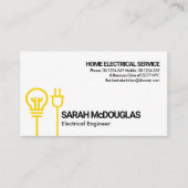 Yellow Bulb Electric Power Plug-Motif Engineering Visitenkarte (Vorderseite)