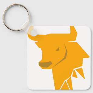 Yellow Bull Zodiac – Helle Stier-Silhouette  Schlüsselanhänger