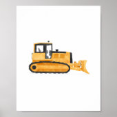 Yellow Bulldozer Contruction Kids Room Decke Poster (Vorne)
