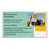 Yellow Bulldozer Gebäude Contractor Construction Magnetische Visitenkarte (Vorderseite)