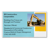 Yellow Bulldozer Gebäude Contractor Construction Magnetische Visitenkarte (Vorderseite)