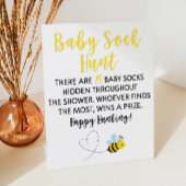 Yellow Bumble Bee Baby Shower Baby Sock Hunt Game Sockelschild