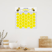 Yellow Bumble Bee Birthday Prediction Calendar Poster (Küche)