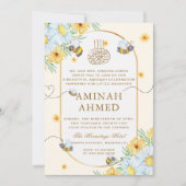 Yellow Bumble Bee Islamische Neutrale Aqiqa Aqeeqa Einladung (Vorderseite)