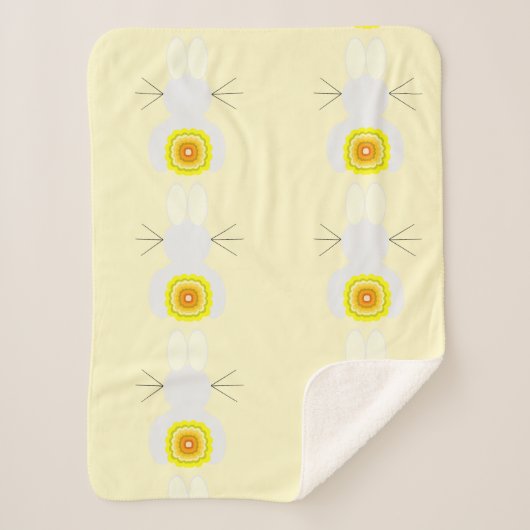 Yellow Bunnies Sherpa Blanket Sherpadecke (Vorderseite)