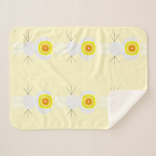 Yellow Bunnies Sherpa Blanket Sherpadecke (Vorderseite (Horizontal))