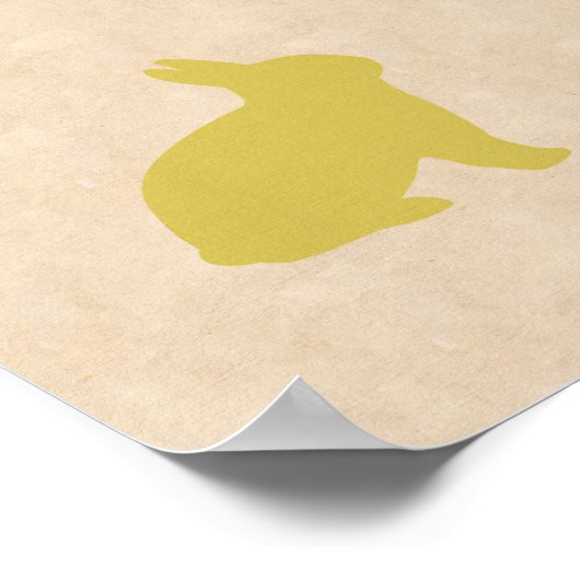 Yellow Bunny Leinwände Poster (Ecke)
