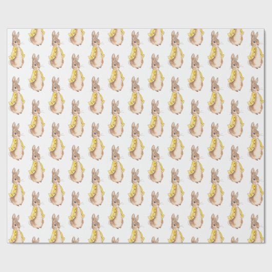 Yellow Bunny Watercolor Babydusche Geschenkpapier (Flach)