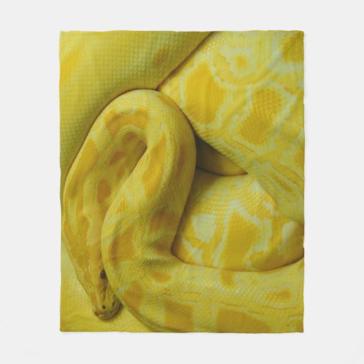 Yellow Burmese Python Fleecedecke (Vorderseite)
