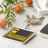 Yellow Business Cab Driver Taxi Service Schlüsselanhänger (Seite)