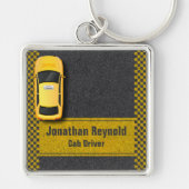 Yellow Business Cab Driver Taxi Service Schlüsselanhänger (Vorne)