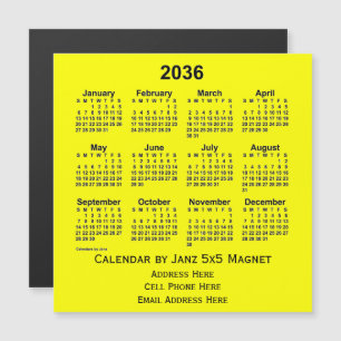Yellow Business Calendar von Janz Magnetkarte