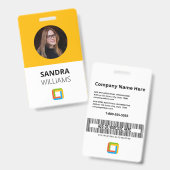Yellow Business Employee ID Ausweis (Front & Back)