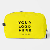 Yellow Business Logo Name Instagram Travel Waschbeutel (Vorderseite)