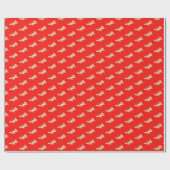 Yellow butterflies on red geschenkpapier (Flach)