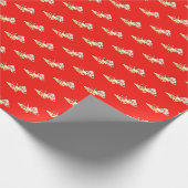 Yellow butterflies on red geschenkpapier (Ecke)