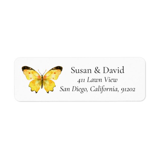 Yellow Butterfly-Adresse (Vorne)