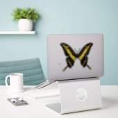 Yellow Butterfly Aufkleber (Laptop auf Schreibtisch)