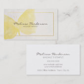 Yellow Butterfly Business Card Visitenkarte (Vorne/Hinten)