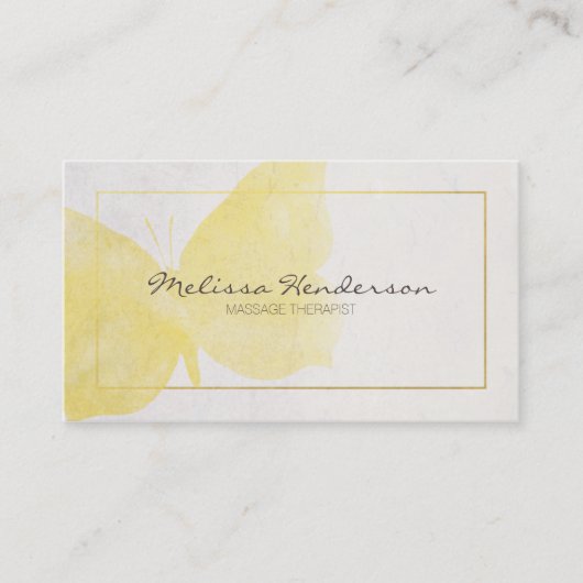 Yellow Butterfly Business Card Visitenkarte (Vorderseite)