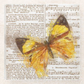 Yellow Butterfly Collage Glasuntersetzer (Vorderseite)