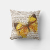 Yellow Butterfly Collage Kissen (Vorderseite)
