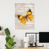 Yellow Butterfly Collage Poster (Heimbüro)