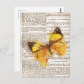 Yellow Butterfly Collage Postkarte (Vorne/Hinten)