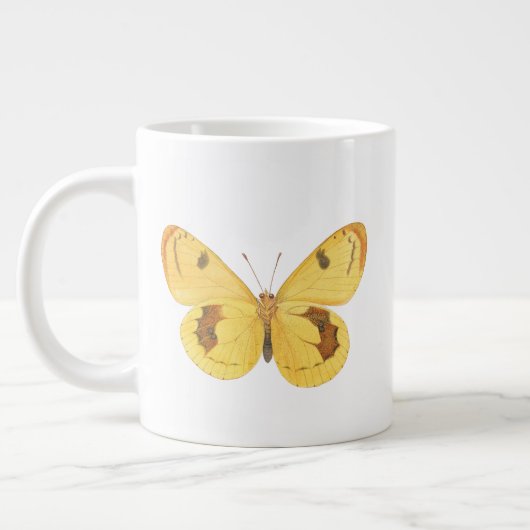 Yellow Butterfly - Elegante Vintage Kunst Tasse (Links)