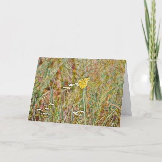 Yellow Butterfly Gestaltetes Glas Art Note Card Karte (Vorderseite)
