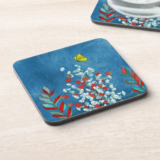 Yellow Butterfly Getränkeuntersetzer (Linke Seite)